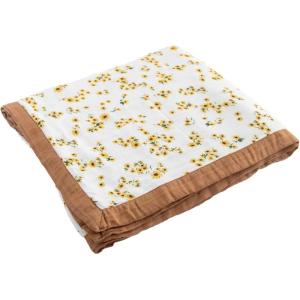 imageLittle Unicorn  Ditsy Sunflower Deluxe Muslin Quilt  100 Rayon Muslin from Bamboo  Super Soft Blanket  Babies and Toddlers  XLarge 60quot x 72  Machine Washable