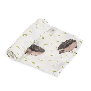imageLittle Unicorn  Hedgehog Deluxe Swaddle  Single  100 Rayon Muslin from Bamboo  Super Soft  Newborns and Infants  Large 47 x 47  Machine Washable