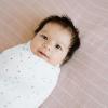 imageLittle Unicorn Premium Crib Sheet  Breathable ampamp SuperSoft Muslin Fabric Shooting StarsMauve Stripe