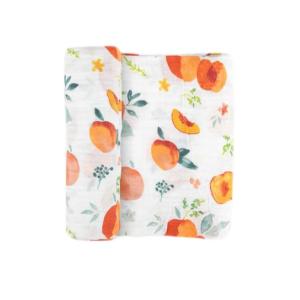 imageLittle Unicorn Premium Cotton Swaddle Baby Blanket  Breathable Fabric  for swaddling Play Nursing ampamp More DotsGeorgia Peach