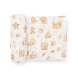 imageLittle Unicorn Premium Cotton Swaddle Baby Blanket  Breathable Fabric  for swaddling Play Nursing ampamp More DotsGingerbread Village