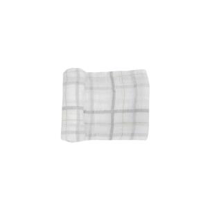 imageLittle Unicorn Premium Cotton Swaddle Baby Blanket  Breathable Fabric  for swaddling Play Nursing ampamp More DotsGrey Plaid