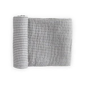imageLittle Unicorn Premium Cotton Swaddle Baby Blanket  Breathable Fabric  for swaddling Play Nursing ampamp More DotsGrey Stripe