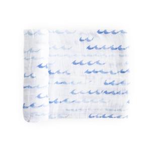 imageLittle Unicorn Premium Cotton Swaddle Baby Blanket  Breathable Fabric  for swaddling Play Nursing ampamp More DotsHigh Tide