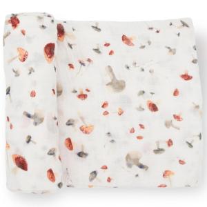 imageLittle Unicorn Premium Cotton Swaddle Baby Blanket  Breathable Fabric  for swaddling Play Nursing ampamp More DotsMushrooms