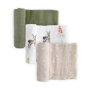 imageLittle Unicorn Premium Cotton Swaddle Baby Blanket  Breathable Fabric  for swaddling Play Nursing ampamp More DotsOh Deer 2