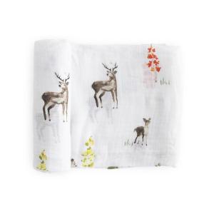 imageLittle Unicorn Premium Cotton Swaddle Baby Blanket  Breathable Fabric  for swaddling Play Nursing ampamp More DotsOh Deer