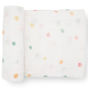 imageLittle Unicorn Premium Cotton Swaddle Baby Blanket  Breathable Fabric  for swaddling Play Nursing ampamp More DotsParty Dots