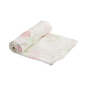 imageLittle Unicorn Premium Cotton Swaddle Baby Blanket  Breathable Fabric  for swaddling Play Nursing ampamp More DotsPink Peony