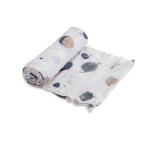 imageLittle Unicorn Premium Cotton Swaddle Baby Blanket  Breathable Fabric  for swaddling Play Nursing ampamp More DotsPlanetary