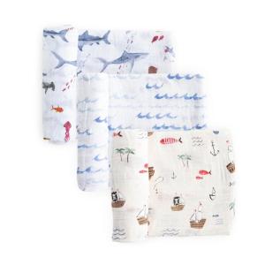 imageLittle Unicorn Premium Cotton Swaddle Baby Blanket  Breathable Fabric  for swaddling Play Nursing ampamp More DotsShark 2