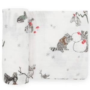 imageLittle Unicorn Premium Cotton Swaddle Baby Blanket  Breathable Fabric  for swaddling Play Nursing ampamp More DotsSnow Day