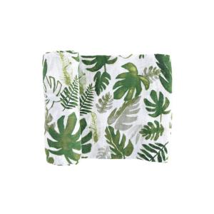 imageLittle Unicorn Premium Cotton Swaddle Baby Blanket  Breathable Fabric  for swaddling Play Nursing ampamp More DotsTropical Leaf