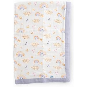 imageLittle Unicorn Rainbows ampamp Raindrops Deluxe Muslin Quilt  100 Rayon Muslin from Bamboo  Super Soft Blanket  Babies and Toddlers  30quot x 40quot  Machine Washable