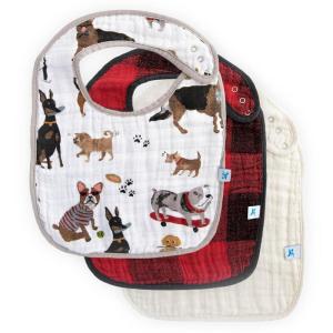 imageLittle Unicorn Premium Classic Bib 3 pack  Adjustable as baby grows  Soft fabric on skin  Great for first time eaters Berry LemonadeWoof Set