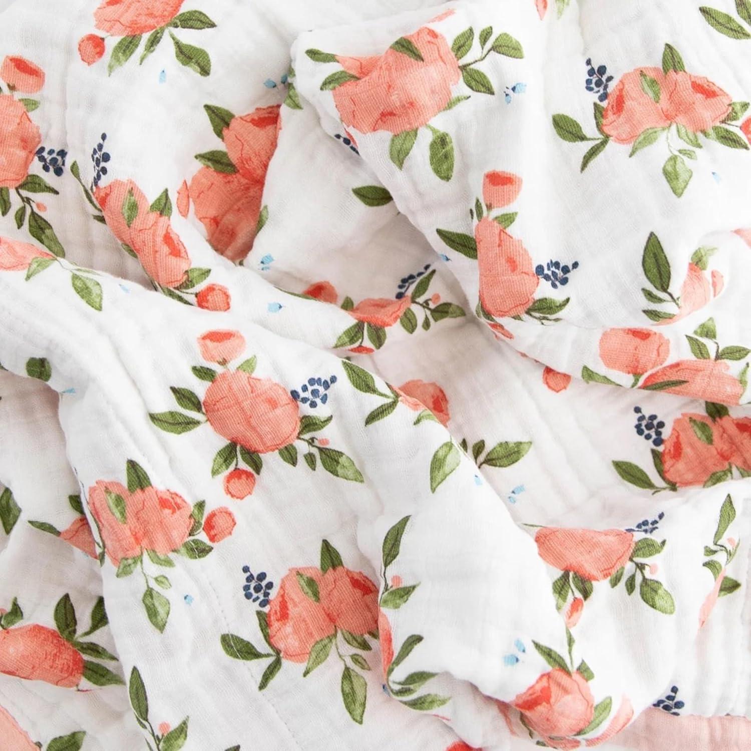 imageLittle Unicorn Original Premium Cotton Quilt  MultiLayered ampamp ExtraSoft Muslin Fabric for Babies ampamp Toddlers MermaidsWatercolor Roses