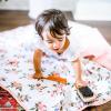 imageLittle Unicorn Original Premium Cotton Quilt  MultiLayered ampamp ExtraSoft Muslin Fabric for Babies ampamp Toddlers MermaidsWatercolor Roses
