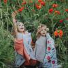 imageLittle Unicorn Original Premium Cotton Quilt  MultiLayered ampamp ExtraSoft Muslin Fabric for Babies ampamp Toddlers MermaidsWhite With Red and Orange Flowers