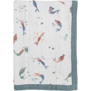 imageLittle Unicorn Original Premium Cotton Quilt  MultiLayered ampamp ExtraSoft Muslin Fabric for Babies ampamp Toddlers MermaidsMermaids