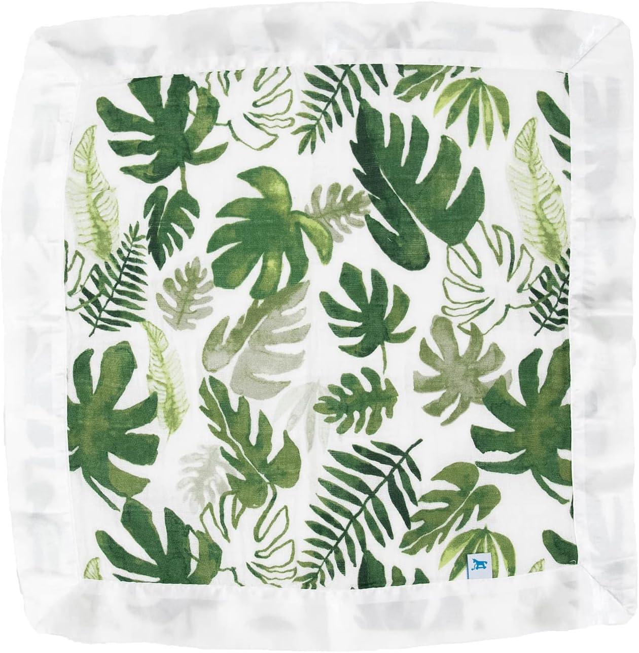 imageLittle Unicorn Security Blankets 3 Pack  100 Cotton Muslin with Satin Border Super Soft and Breathable  Baby Infant Toddler  Lovey for Boys and Girls  Tropical LeafTropical Leaf
