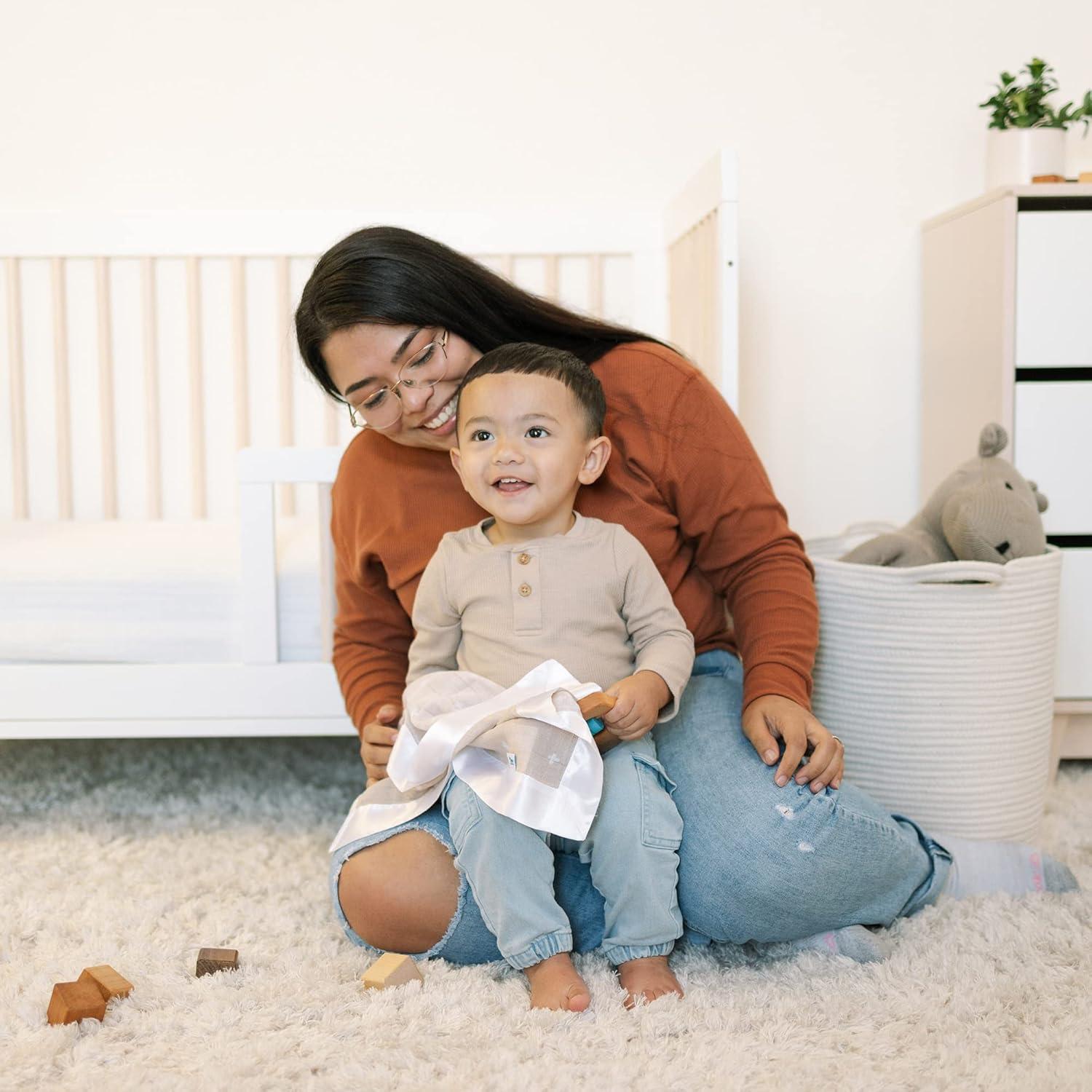 imageLittle Unicorn Security Blankets 3 Pack  100 Cotton Muslin with Satin Border Super Soft and Breathable  Baby Infant Toddler  Lovey for Boys and Girls  Tropical LeafTaupe Cross