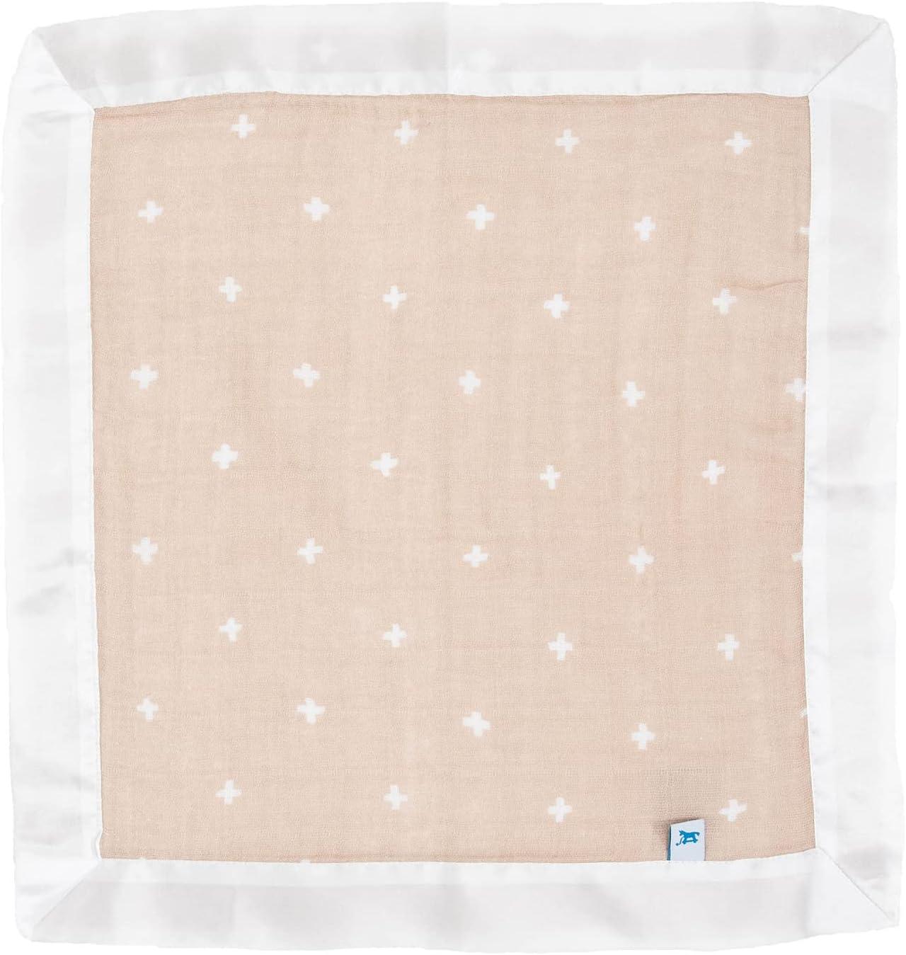 imageLittle Unicorn Security Blankets 3 Pack  100 Cotton Muslin with Satin Border Super Soft and Breathable  Baby Infant Toddler  Lovey for Boys and Girls  Tropical LeafTaupe Cross