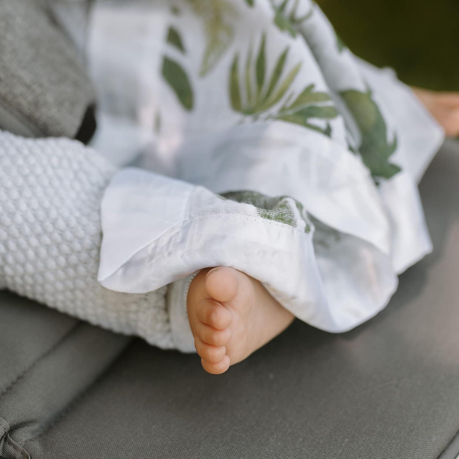 imageLittle Unicorn Security Blankets 3 Pack  100 Cotton Muslin with Satin Border Super Soft and Breathable  Baby Infant Toddler  Lovey for Boys and Girls  Tropical LeafTropical Leaf