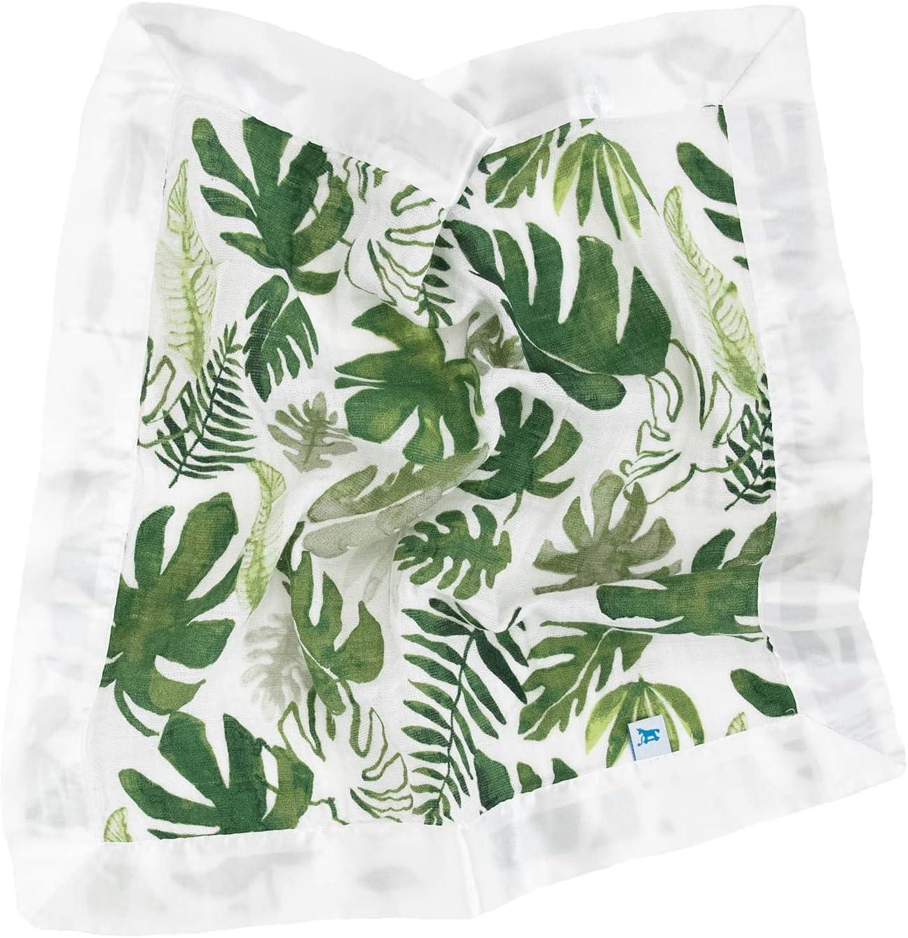 imageLittle Unicorn Security Blankets 3 Pack  100 Cotton Muslin with Satin Border Super Soft and Breathable  Baby Infant Toddler  Lovey for Boys and Girls  Tropical LeafTropical Leaf