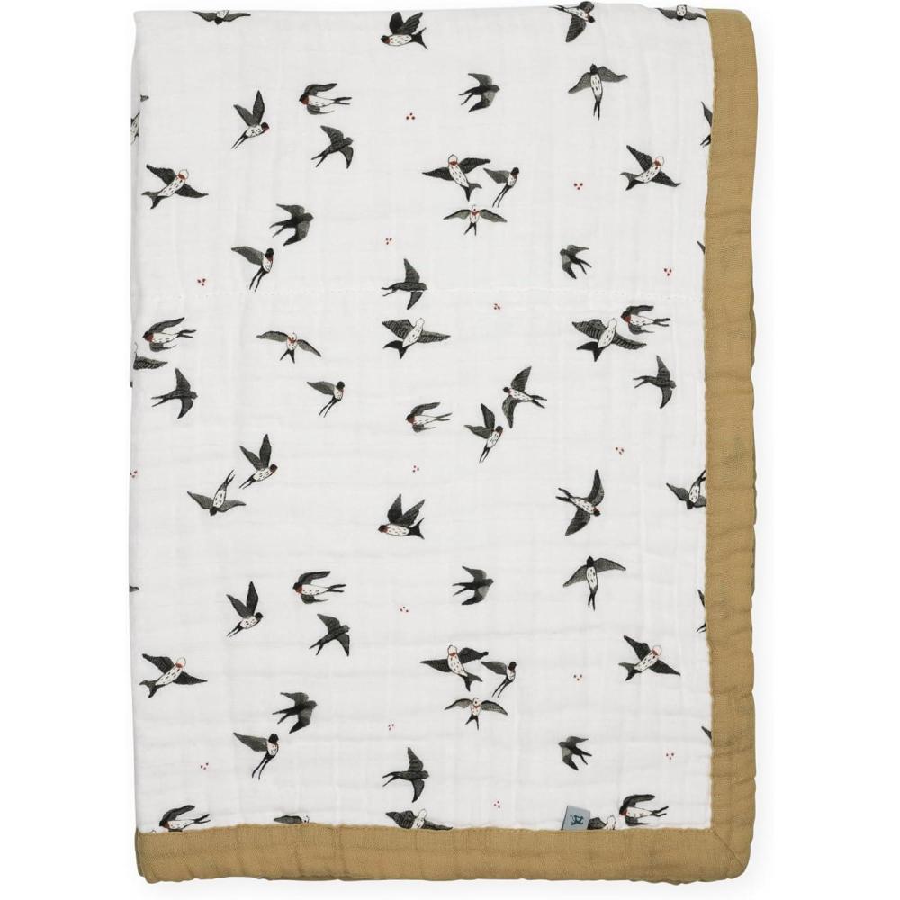 imageLittle Unicorn 100 Certified Organic Newborn Receiving Quilt  Ultra Soft MultiLayered Muslin Fabric  Gift for Newborns ampamp onThego Pencil FloralSwallows