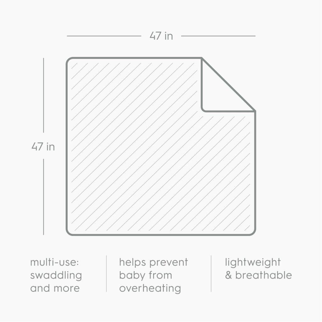 imageLittle Unicorn Premium Cotton Swaddle Baby Blanket  Breathable Fabric  for swaddling Play Nursing ampamp More Green Seed