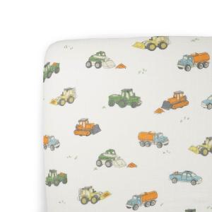 imageLittle Unicorn  Meadow Fitted Crib Sheet  Fitted Crib Sheet  100 Cotton Muslin  Super Soft  Sized for Standard Baby Crib ampamp Toddler Mattress  Machine Washable  52 x 28 x 9Work Trucks