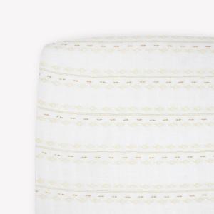 imageLittle Unicorn  Meadow Fitted Crib Sheet  Fitted Crib Sheet  100 Cotton Muslin  Super Soft  Sized for Standard Baby Crib ampamp Toddler Mattress  Machine Washable  52 x 28 x 9Gold Diamondstripe