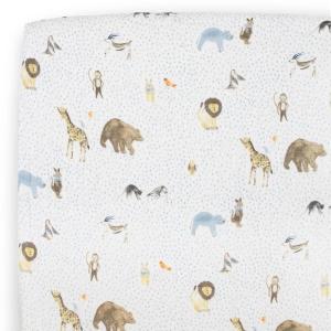 imageLittle Unicorn  Meadow Fitted Crib Sheet  Fitted Crib Sheet  100 Cotton Muslin  Super Soft  Sized for Standard Baby Crib ampamp Toddler Mattress  Machine Washable  52 x 28 x 9Party Animals