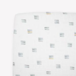 imageLittle Unicorn  Meadow Fitted Crib Sheet  Fitted Crib Sheet  100 Cotton Muslin  Super Soft  Sized for Standard Baby Crib ampamp Toddler Mattress  Machine Washable  52 x 28 x 9Blue Stacks