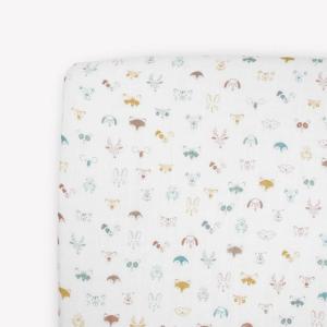 imageLittle Unicorn  Meadow Fitted Crib Sheet  Fitted Crib Sheet  100 Cotton Muslin  Super Soft  Sized for Standard Baby Crib ampamp Toddler Mattress  Machine Washable  52 x 28 x 9Animal Crowd