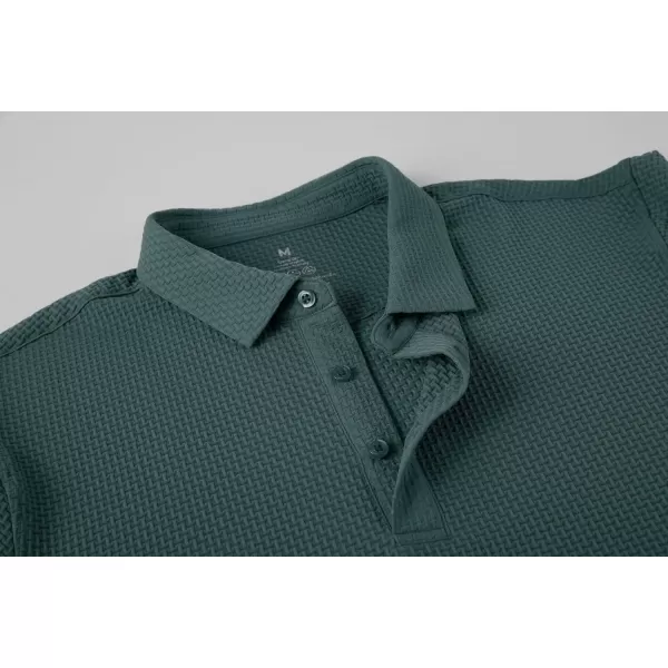 Alex Vando Mens Bubble Jacquard Polo Shirt Super Stretch Short Sleeve Polo Shirts for Men