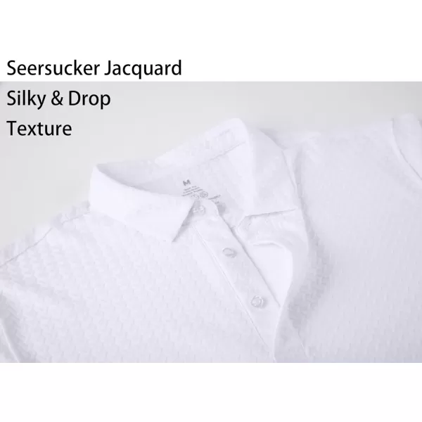 Alex Vando Mens Bubble Jacquard Polo Shirt Super Stretch Short Sleeve Polo Shirts for Men