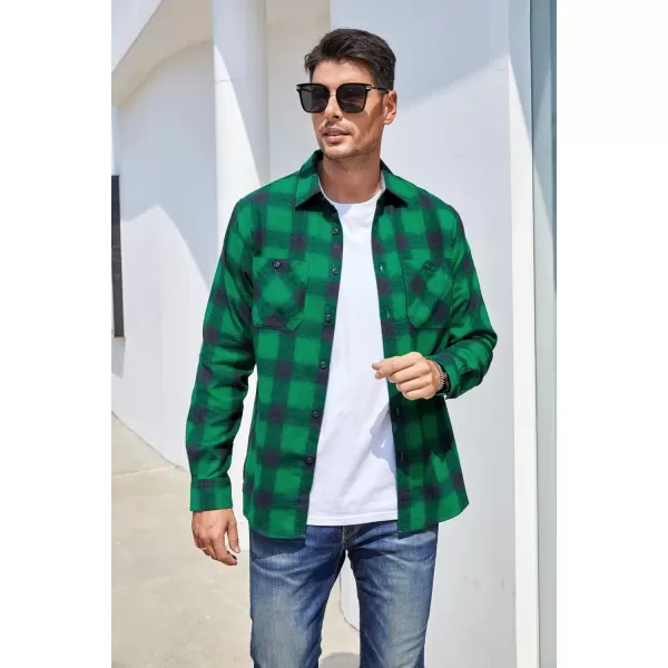 Alex Vando Mens Button Down Shirts Regular Fit Long Sleeve Casual Plaid Flannel Shirt