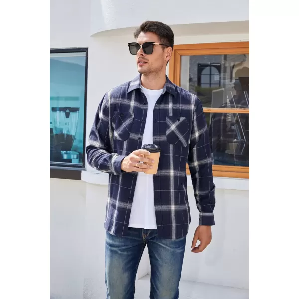 Alex Vando Mens Button Down Shirts Regular Fit Long Sleeve Casual Plaid Flannel Shirt