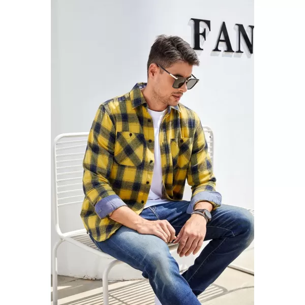 Alex Vando Mens Button Down Shirts Regular Fit Long Sleeve Casual Plaid Flannel Shirt