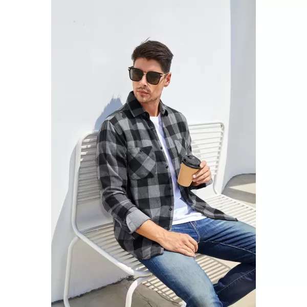 Alex Vando Mens Button Down Shirts Regular Fit Long Sleeve Casual Plaid Flannel Shirt