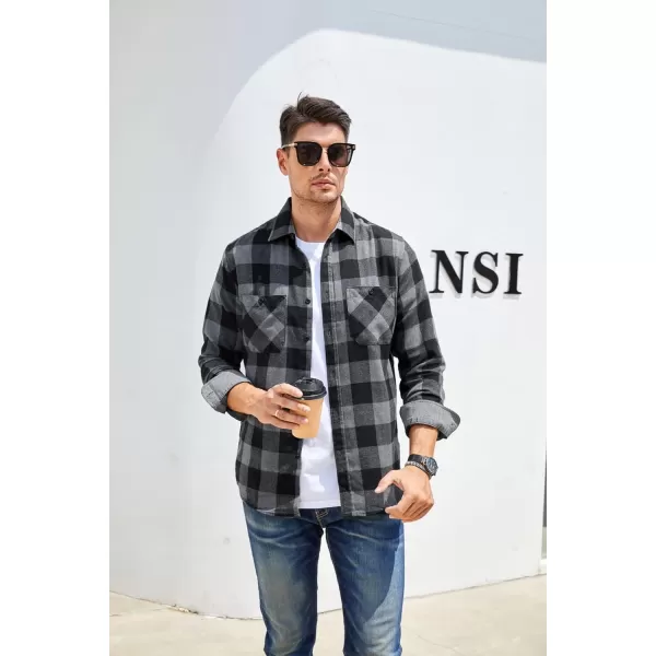 Alex Vando Mens Button Down Shirts Regular Fit Long Sleeve Casual Plaid Flannel Shirt