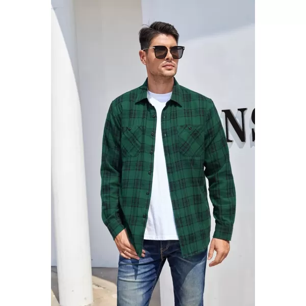 Alex Vando Mens Button Down Shirts Regular Fit Long Sleeve Casual Plaid Flannel Shirt