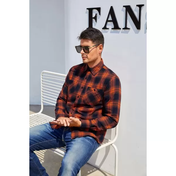 Alex Vando Mens Button Down Shirts Regular Fit Long Sleeve Casual Plaid Flannel Shirt
