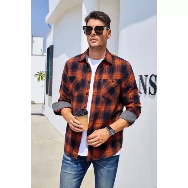 Alex Vando Mens Button Down Shirts Regular Fit Long Sleeve Casual Plaid Flannel Shirt