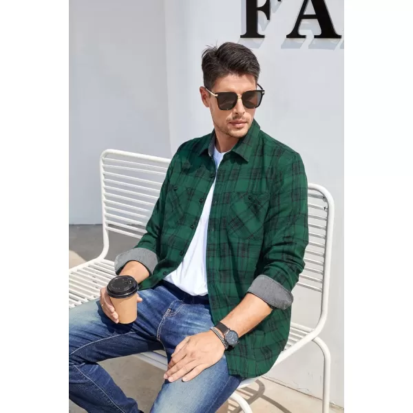 Alex Vando Mens Button Down Shirts Regular Fit Long Sleeve Casual Plaid Flannel Shirt