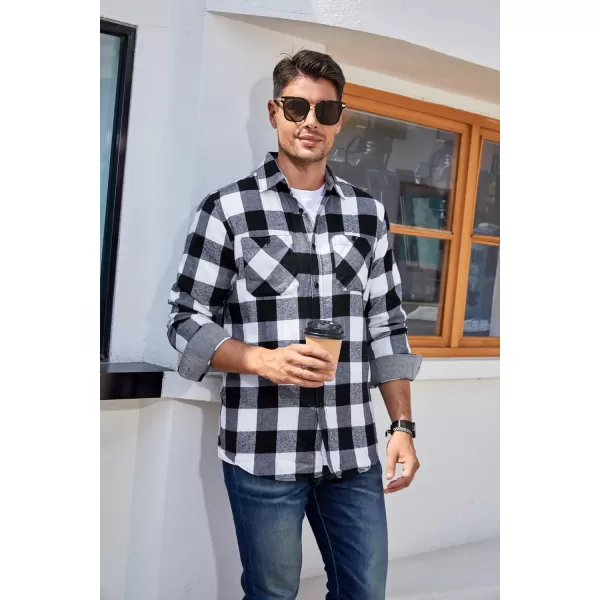 Alex Vando Mens Button Down Shirts Regular Fit Long Sleeve Casual Plaid Flannel Shirt