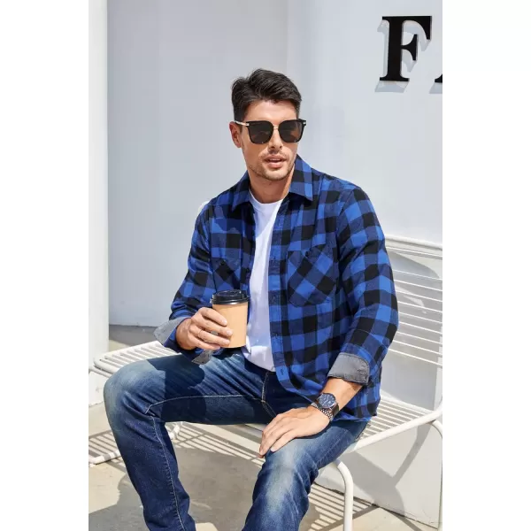 Alex Vando Mens Button Down Shirts Regular Fit Long Sleeve Casual Plaid Flannel Shirt