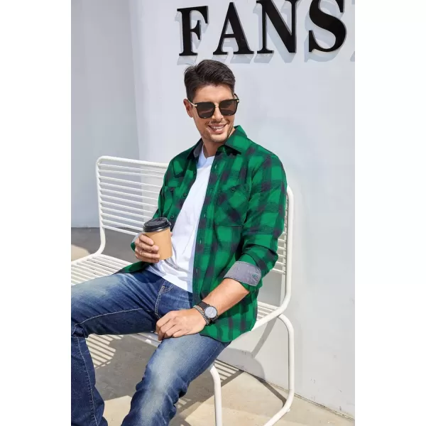 Alex Vando Mens Button Down Shirts Regular Fit Long Sleeve Casual Plaid Flannel Shirt
