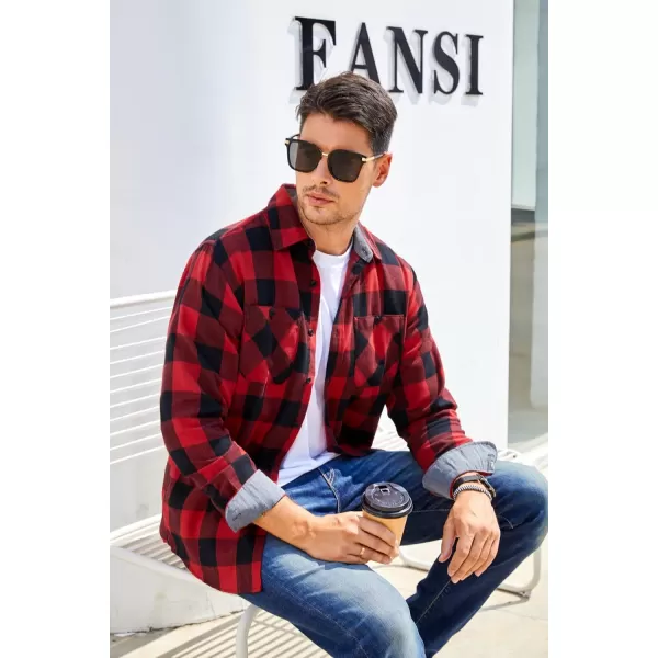 Alex Vando Mens Button Down Shirts Regular Fit Long Sleeve Casual Plaid Flannel Shirt